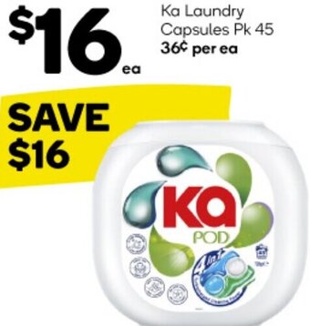 Woolworths Ka Laundry Capsules Pk 45 offer
