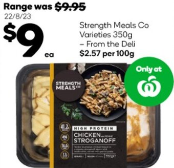 Woolworths Strength Meals Co Varieties 350g offer