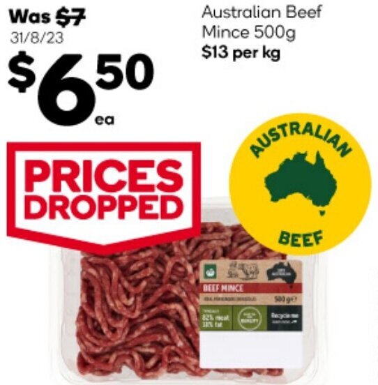 Australian Beef Mince 500g offer at Woolworths