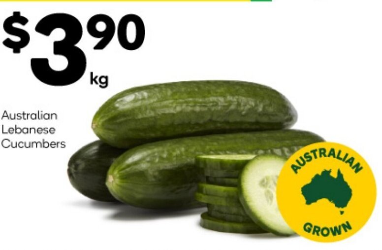 Australian Lebanese Cucumbers offer at Woolworths