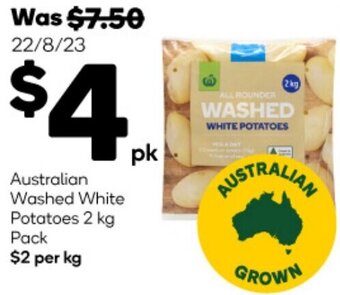 Woolworths Australian Washed White Potatoes 2 kg Pack offer