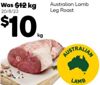 Woolworths Australian Lamb Leg Roast offer