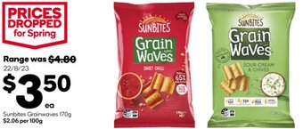 Woolworths Sunbites Grainwaves 170g offer