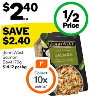Woolworths John West Salmon Bowl 170g offer