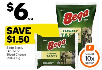 Woolworths Bega Block, Grated or Sliced Cheese 250-300g offer