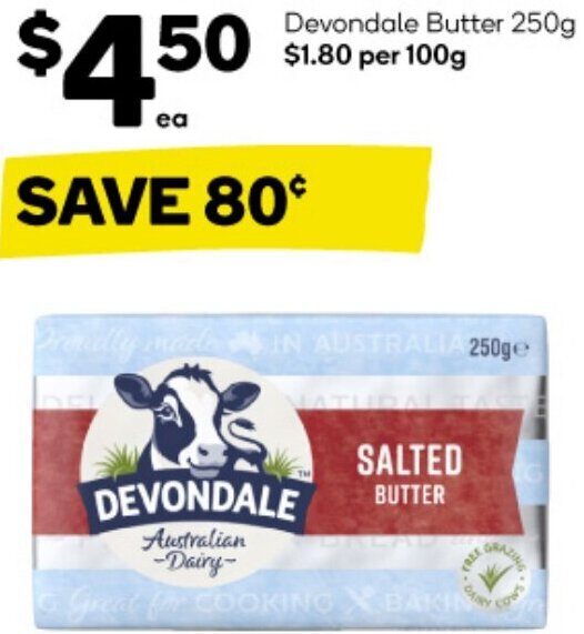 Devondale Butter 250g offer at Woolworths