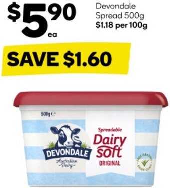 Woolworths Devondale Spread 500g offer