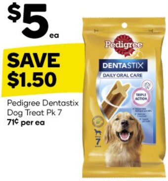 Woolworths Pedigree Dentastix Dog Treat Pk 7 offer