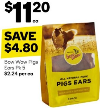Woolworths Bow Wow Pigs Ears Pk 5 offer