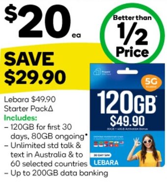 Woolworths Lebara offer