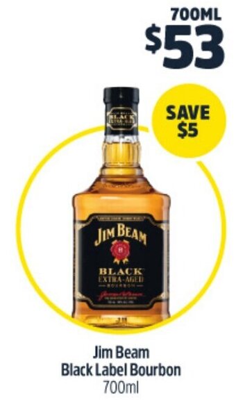 Woolworths Jim Beam Black Label Bourbon 700ml offer