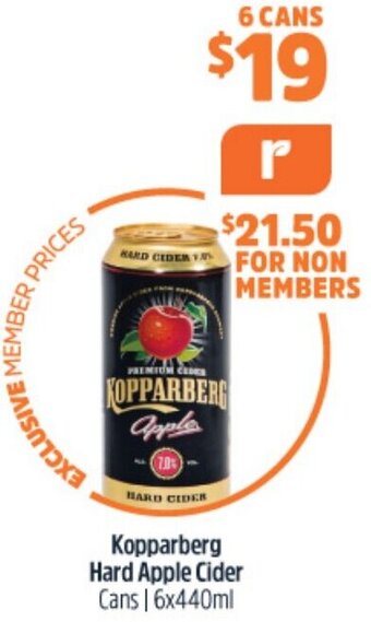 Kopparberg Hard Apple Cider Cans | 6x440ml