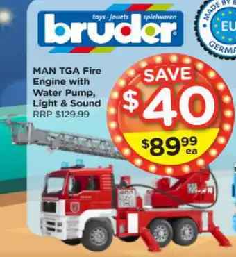 Man TGA Fire Engine with Water Pump, Light & Sound