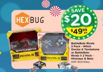 BattleBots Rivals 2 pack - Witch Doctor & Tombstone or BattleBots Rivals II 2 pack - Minotaur & Beta