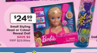Toyworld Small Styling Head or Colour Reveal Doll offer