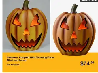Halloween Pumpkin with Flickering Flame Effect and Sound