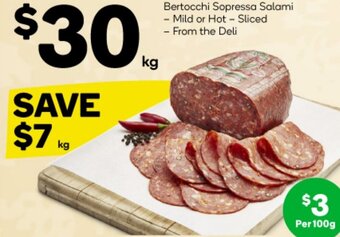 Woolworths Bertocchi Sopressa Salami offer