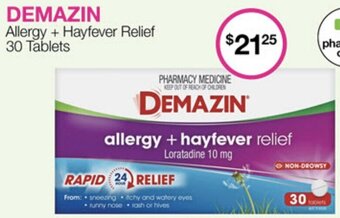 Priceline DEMAZIN allergy + hayfever relief offer