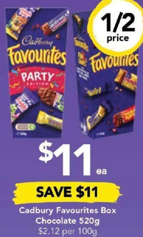 Drakes Cadbury Favourites Box Chocolate 520g offer
