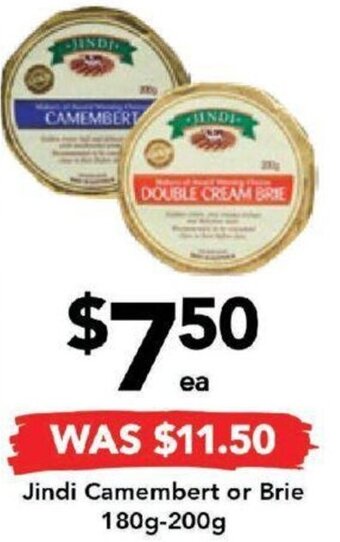 Drakes Jindi Camembert or Brie 180g-200g offer