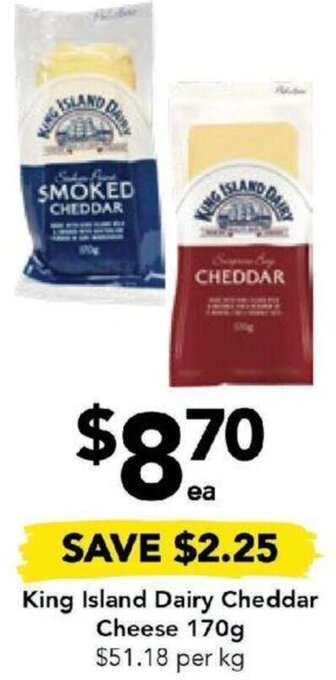 Drakes King Island Dairy Cheddar Cheese 170g offer