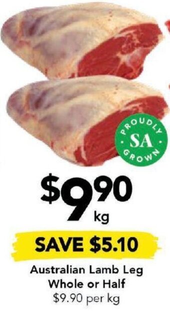 Drakes Australian Lamb Leg Whole or Half offer