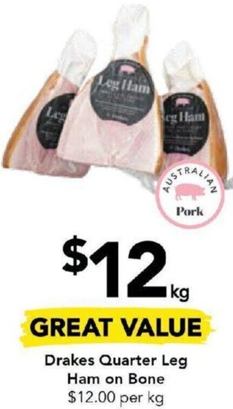 Drakes Drakes Quarter Leg Ham on Bone offer