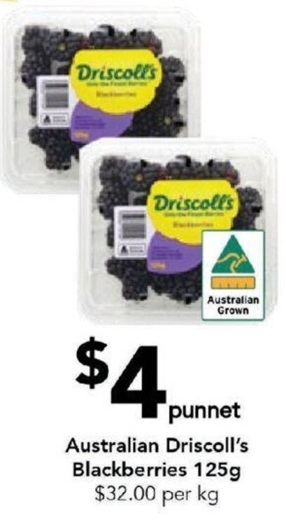 Drakes Australian Driscoll's Blackberries 125g offer