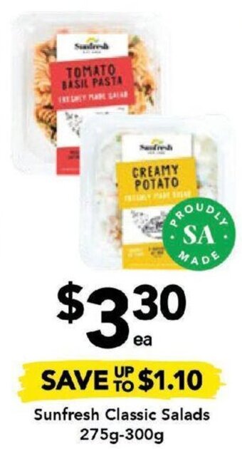Drakes Sunfresh Classic Salads 275g-300g offer
