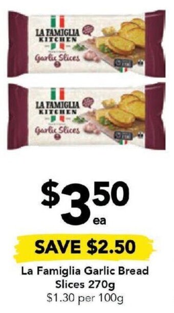 Drakes La Famiglia Garlic Bread Slices 270g offer