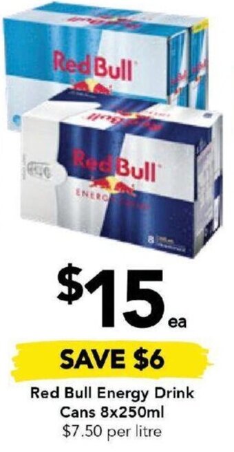 Drakes Red Bull Energy Drink Cans 8x250ml offer