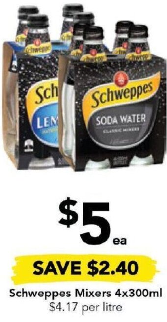Drakes Schweppes Mixers 4x300ml offer