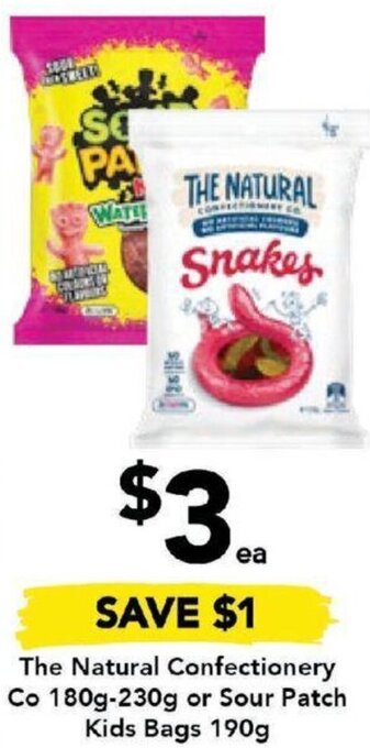 Drakes The Natural Confectionery Co 180g-230g or Sour Patch Kids Bags 190g offer