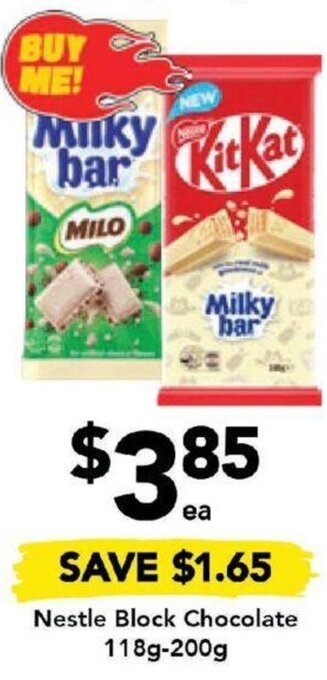 Drakes Nestle Block Chocolate 118g-200g offer