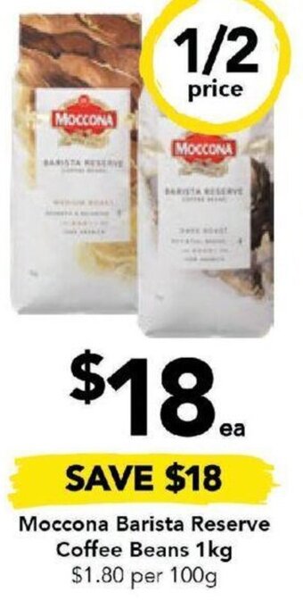 Drakes Moccona Barista Reserve Coffee Beans 1kg offer