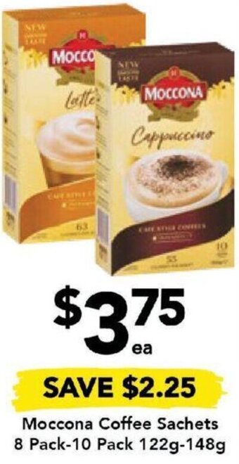 Drakes Moccona Coffee Sachets 8 Pack-10 Pack 122g-148g offer