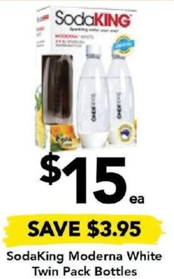 Drakes SodaKing Moderna White Twin Pack Bottles offer