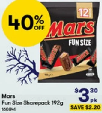 BIG W Mars Fun Size Sharepack 192g offer
