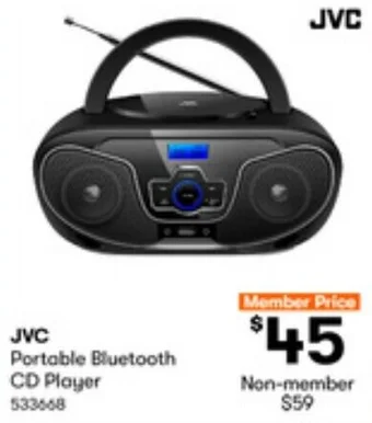 BIG W JVC Portable Bluetooth CD Player offer