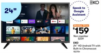 BIG W EKO 24 HD Android TV with Built-in Chromecast offer