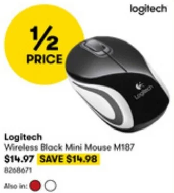 BIG W Logitech Wireless Black Mini Mouse offer