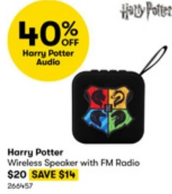 BIG W Harry Potter Wireless Speaker with FM Radio offer