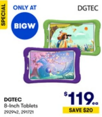 BIG W DGTEC 8-Inch Tablets offer
