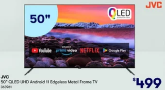 BIG W JVC 50 QLED UHD Android 11 Edgeless Metal Frame TV offer