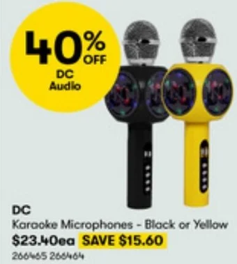 BIG W DC Karaoke Microphones - Black or Yellow offer