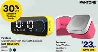 Pantone Digital Clock with Bluetooth Speaker