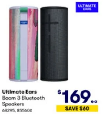 BIG W Ultimate Ears Boom 3 Bluetooth Speakers offer