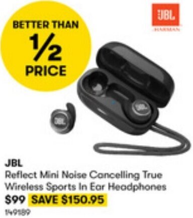 BIG W JBL Reflect Mini Noise Cancelling True Wireless Sports In Ear Headphones offer