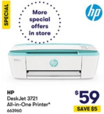 BIG W HP DeskJet 3721 All-in-One Printer offer