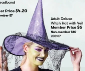 BIG W Adult Deluxe Witch Hat with Veil offer